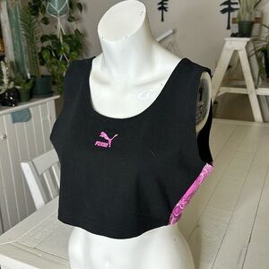 Puma size large cotton black and pink, hypnotized bralette , NWT